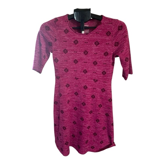 1305 Faded Glory Pink and Black Casual Short Sleeve Dress - Picture 1 of 5